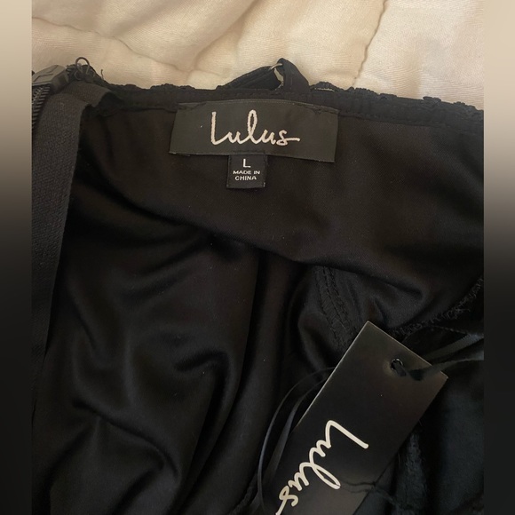 Lulus Black Mini Dress, Size L - Picture 3 of 3